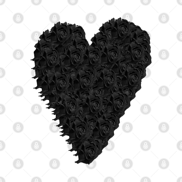 Black Rose Heart by Not Meow Designs 