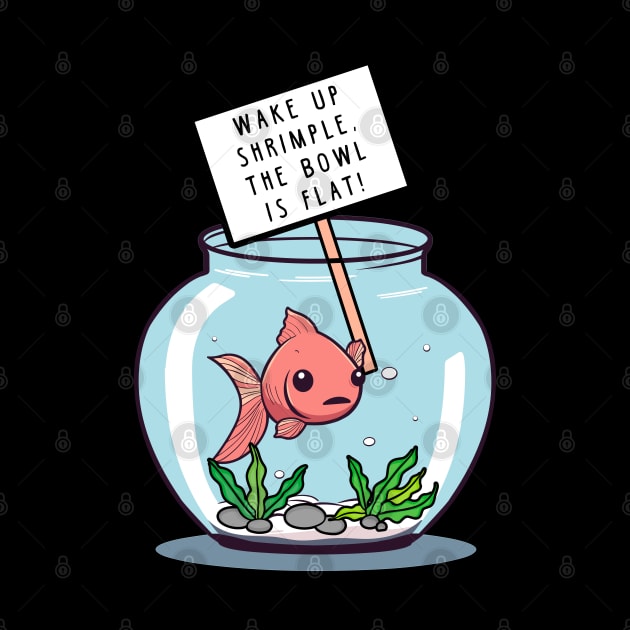 Flat Earth Fish Bowl Pun Dad Joke Men Women Funny Graphic by KsuAnn