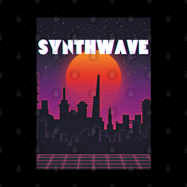 Synthwave Retro City Night Design by 80snerd