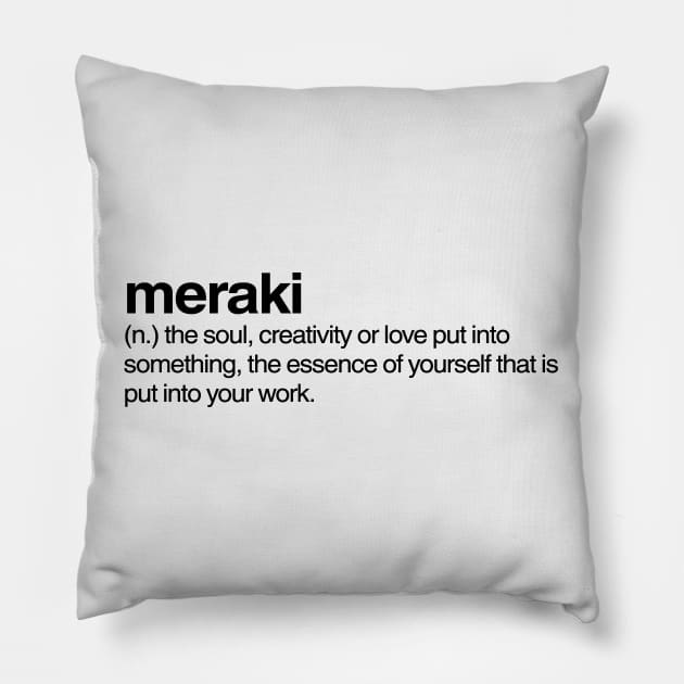 Meraki Pillow by Onomatophilia