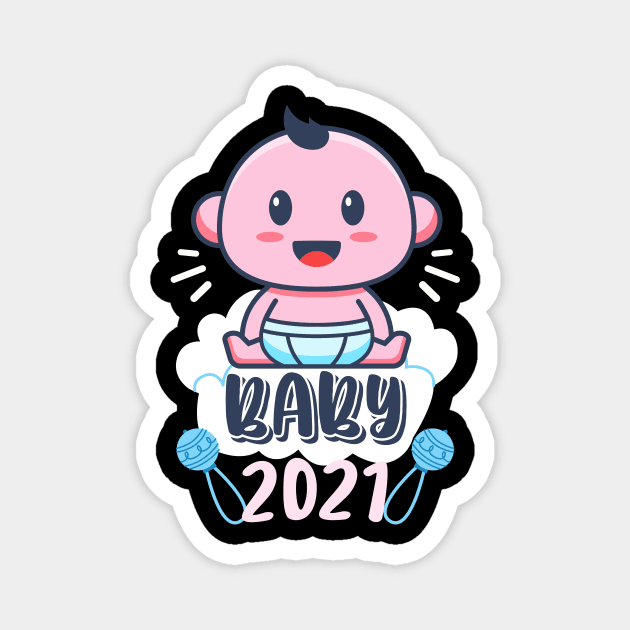 Baby 2021 Child Birth Announcement Family Magnet by Foxxy Merch