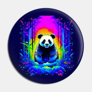 Panda Bear in Bamboo Forest Pin