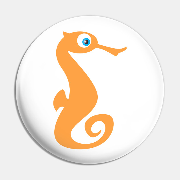Seahorse - Seahorse Cartoon - Pin | TeePublic Seahorse - Seahorse Cartoon - Pin | TeePublic