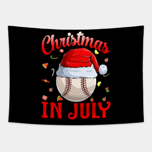 Christmas In July Baseball Santa Hat Summer Tapestry