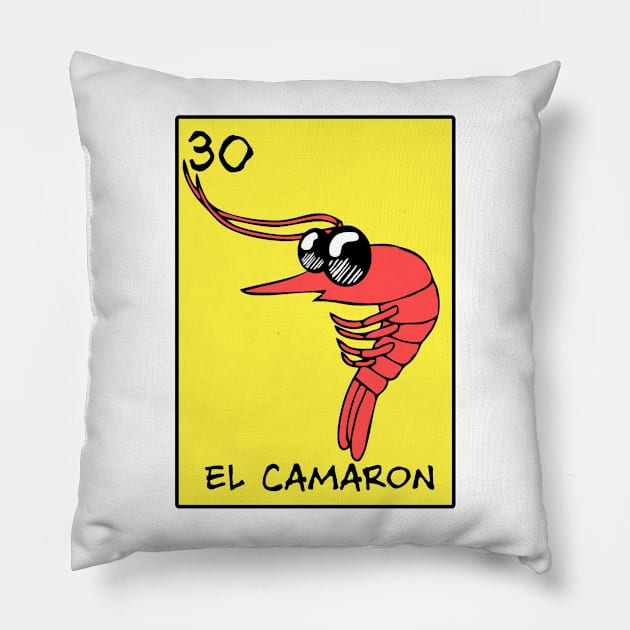 el camaron Pillow by loteriaeldiablito