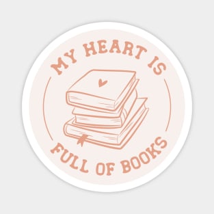 my heart is full of books Magnet