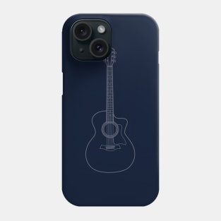 Auditorium Style Acoustic Guitar Outline Phone Case