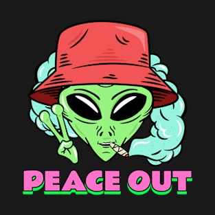 Peace Out Hippie Raver Alien Music Festival T-Shirt