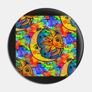 Sun N Moon Hippy Rainbow Pin