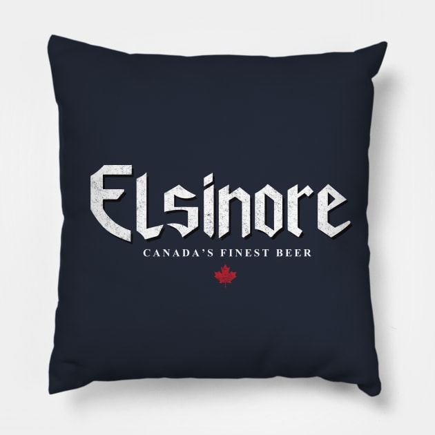 Elsinore Beer - modern vintage logo Pillow by BodinStreet