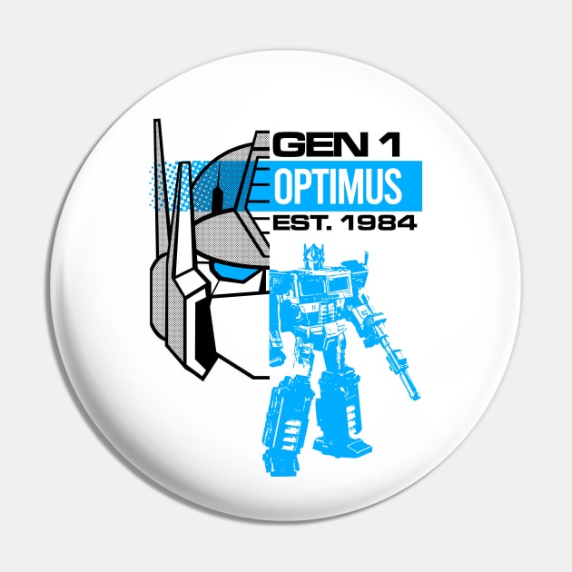 Transformers - GEN 1 - Optimus Prime - Big head & text Pin by ROBZILLA