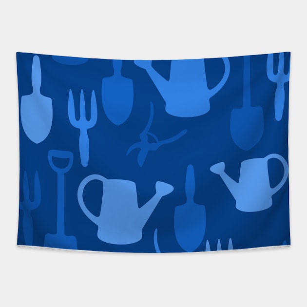 Garden Blue Pattern Tapestry by XOOXOO