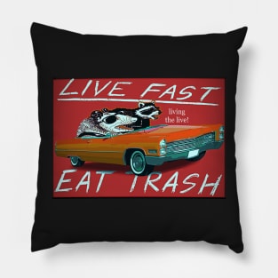 Cute Live Fast Eat Trash, live fast eat trash funny Pillow