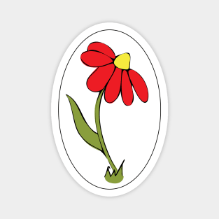 Daisy Whimsical Cartoon Illustration Happy Colours Magnet