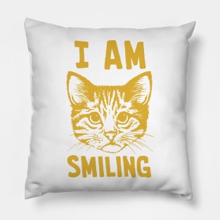 I Am Smiling Mustard Pillow