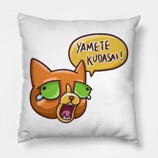 Yamete Kudasai Cat Pillow