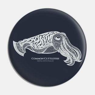 Cuttlefish with Common and Latin Names - dark colors Pin