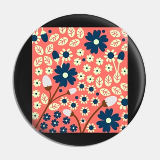 Vintage floral field Pin