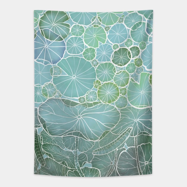 Water Lily Leafs Tapestry by Cheese_Wen Art