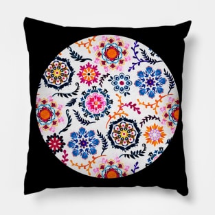 Happy Color Suzani Inspired Pattern Pillow