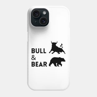 The Bull & The Bear Artwork 1 (Black) Phone Case