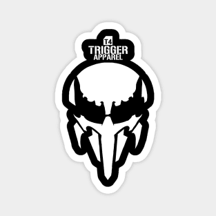 Trigger Skull White Magnet