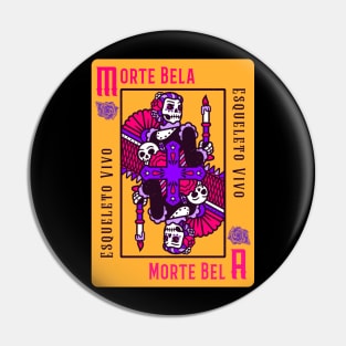 dia de los muertos Morte Bella Poker Card Dead Beauty Pin