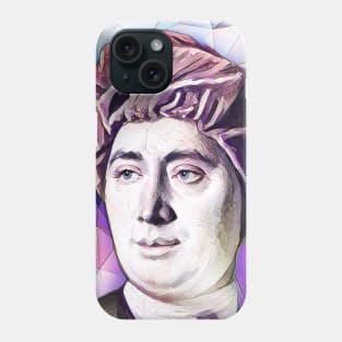 David Hume Pink Portrait | David Hume Artwork 7 Phone Case