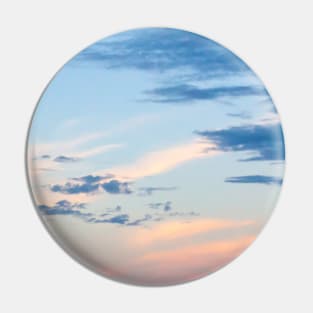 White Clouds Pastel Sunset Sky Pin