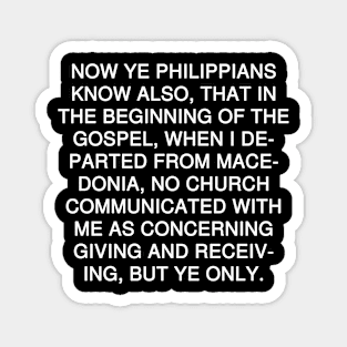 Philippians 4:15 Bible Verse KJV Text Magnet