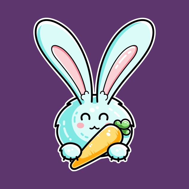 Kawaii Cute Rabbit Holding Carrot by freeves