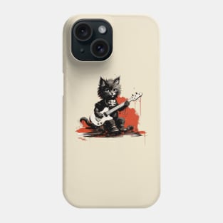 Solo Guitar Rocker cat Phone Case