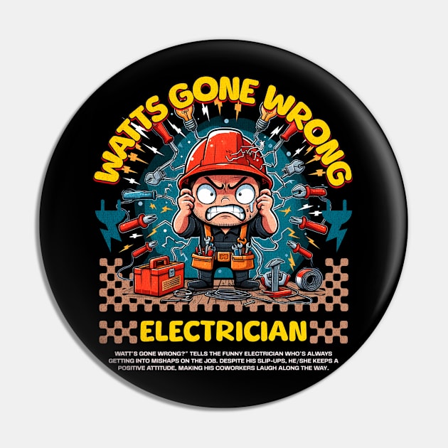 Funny Electrician Pin by Create Magnus