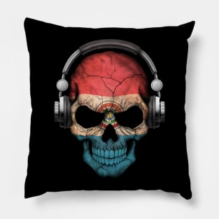 Dark Skull Deejay with Paraguay Flag Pillow