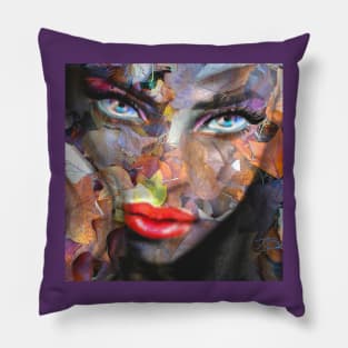 Blue Eyes Autumn Pillow