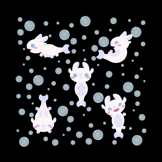 Light Fury Axolotls by Kirion