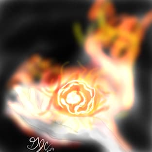 Flame Rose Spell Magnet