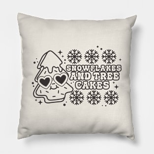 Snowflakes And Tree Cakes Pillow