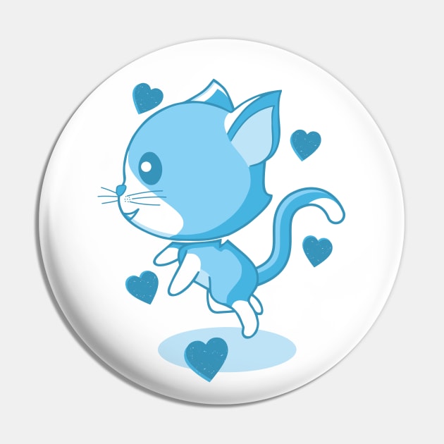 Blue kitten and hearts. Pin by FunawayHit