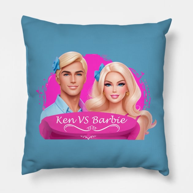 ken vs barbie Pillow by AOAOCreation