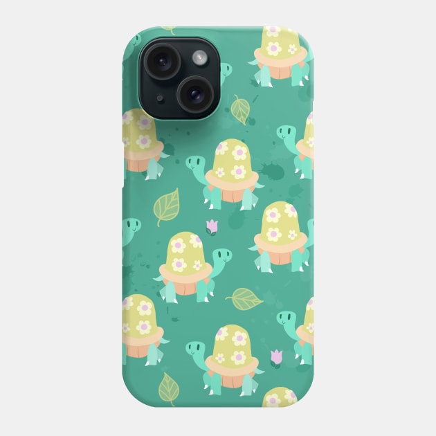 Cute Flowery Turtle Pattern Phone Case by saradaboru