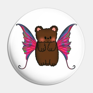 Fairy Teddy Bear with Neon Blue, Pink and Green Tie Dye Wings Pin