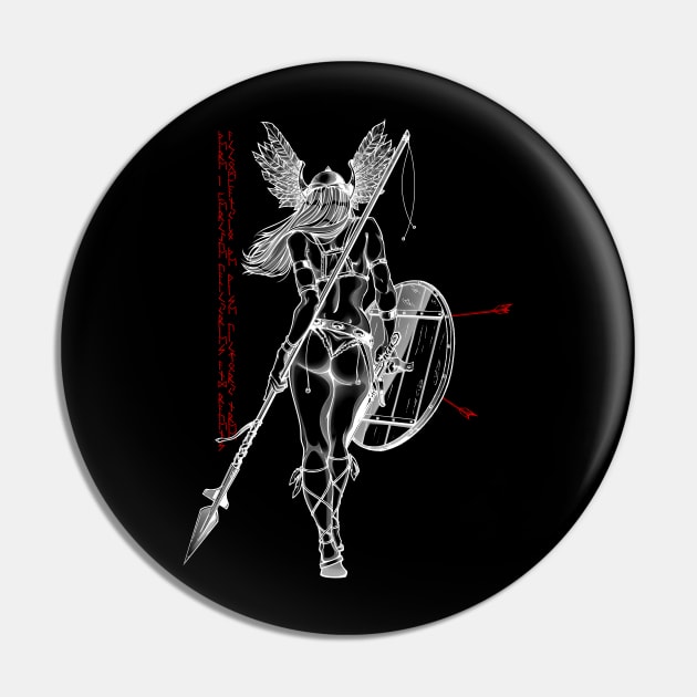 Valkyrie of Ravens (Negative) Pin by ValhallaBlack