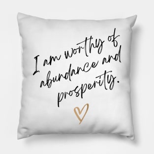 I am worthy of abundance and prosperity. Pillow