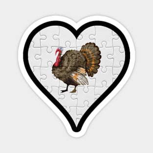 Jigsaw  Turkey Heart Design - Farm Animals Turkey Magnet