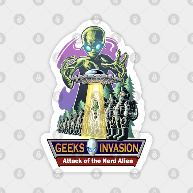 Alien Geeks Invasion Magnet by Artteestree