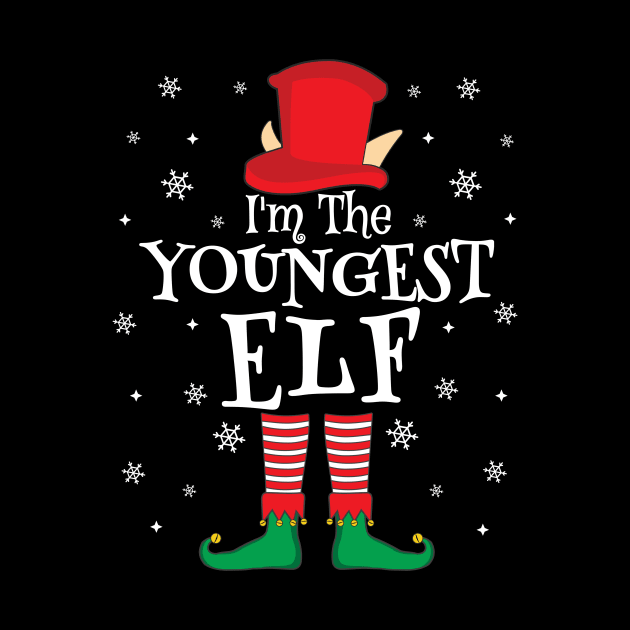 I'm The Youngest Elf Matching Family Christmas Pajama Shirt by TheMjProduction