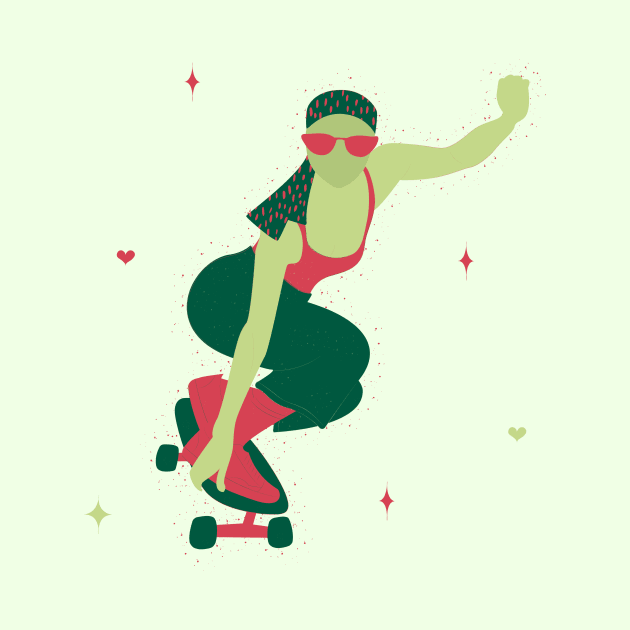 Green Skater Girl by Design by Maria 