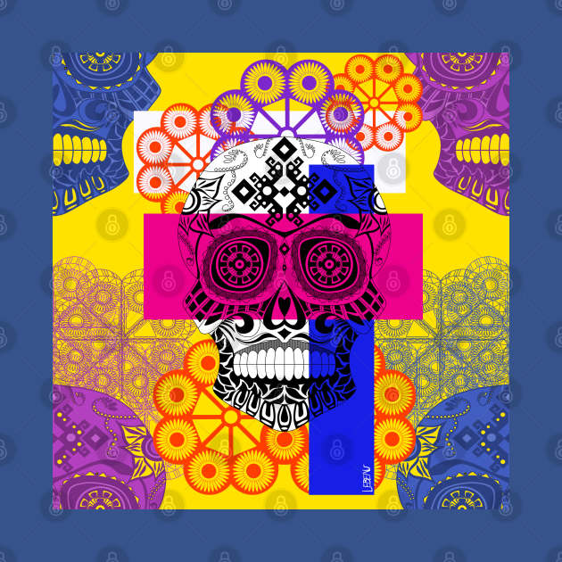 picnic of ornamental death with a smile ecopop day of the dead art by jorge_lebeau