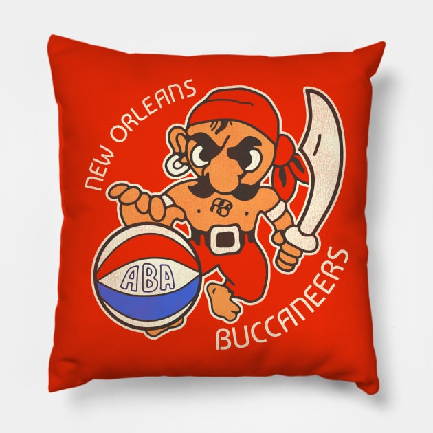 Defunct New Orleans Buccaneers Basketball Team Pillow by Defunctland